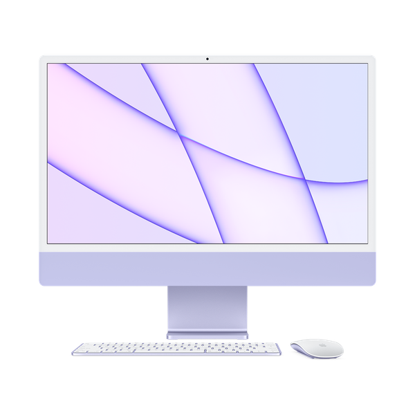 iMac 24 inch M1 in Purple with Magic Keyboard and Mouse (main)
