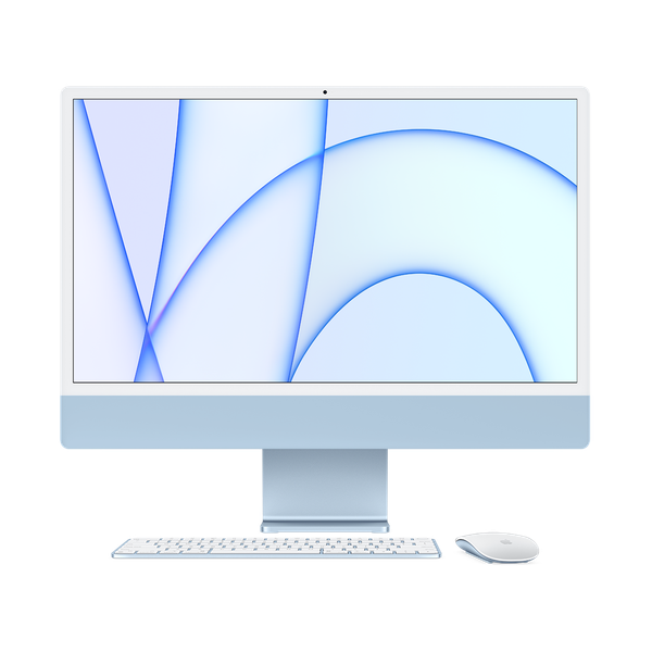iMac 24 inch M1 in Blue with Magic Keyboard and Mouse (main)