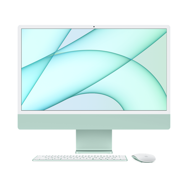 iMac 24 inch M1 in Green with Magic Keyboard and Mouse (main)