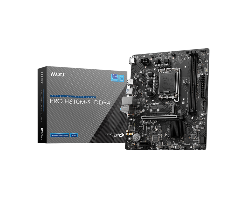 The MSI Pro H610M-S DDR4