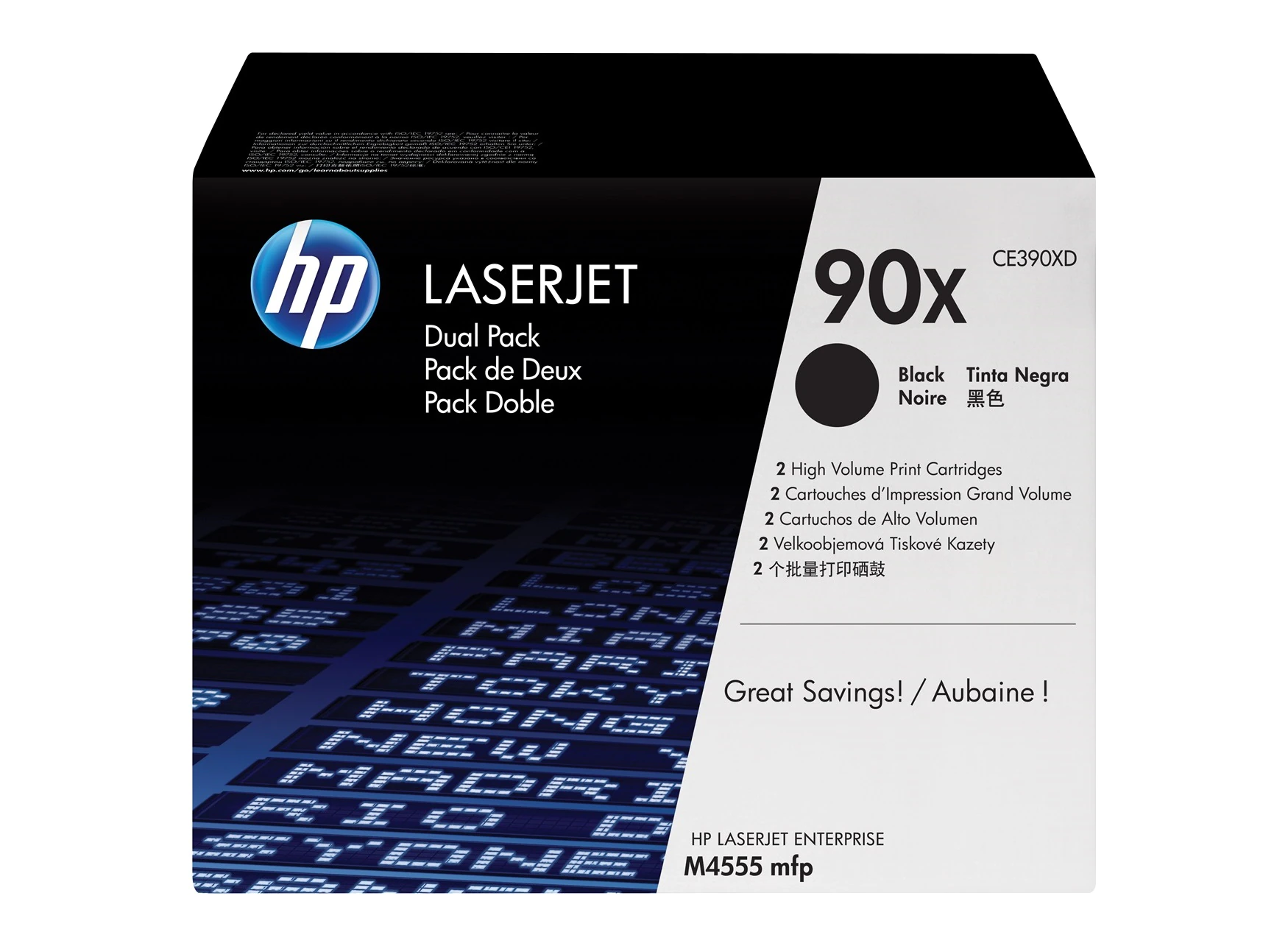 HP 90X High Yield Black Original LaserJet Toner Cartridge, CE390X