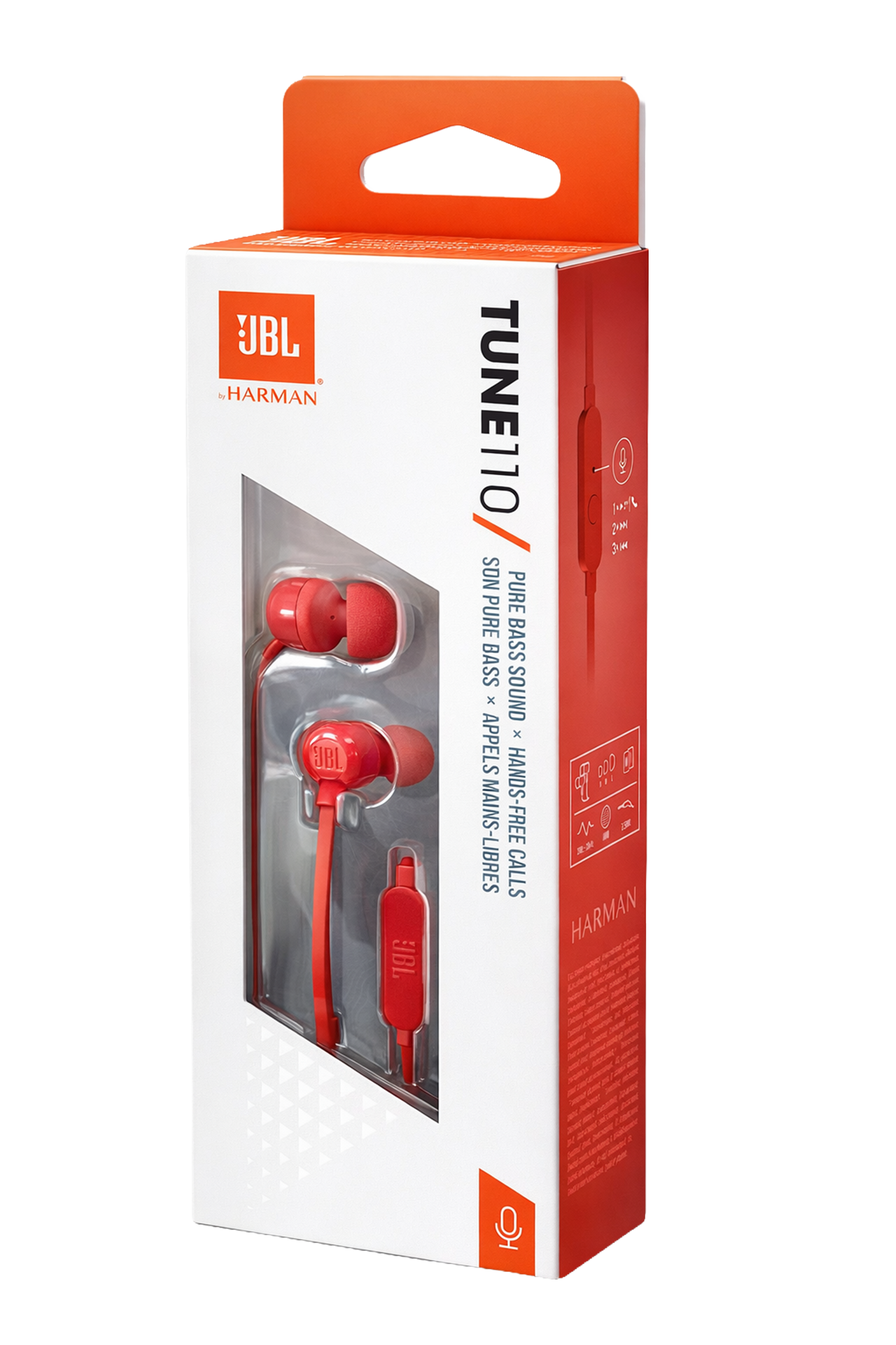 JBL T110 Pure Bass In-Ear-Headphone -Red_